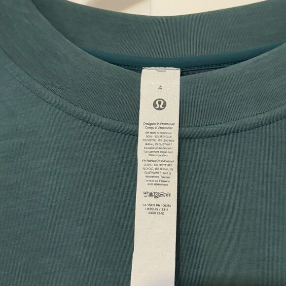 Lululemon Softstreme Perfectly Oversized Cropped Crew Storm Teal - Picture 8 of 9